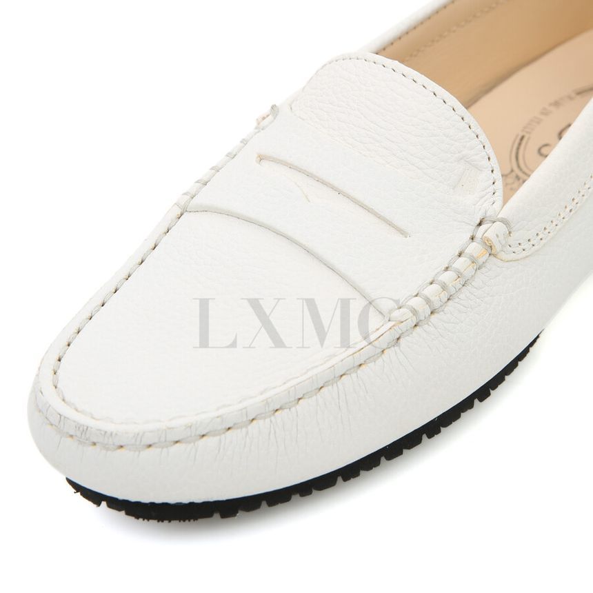 Tods White Moccasin Loafers Driving Shoes - Size 38 [SKU] - Image 9